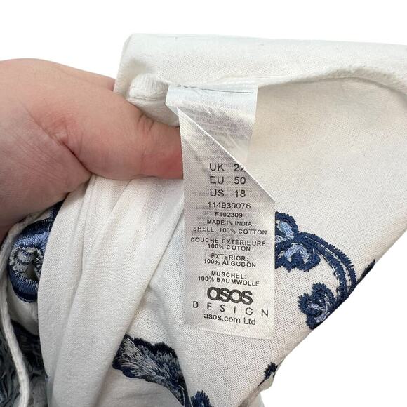 ASOS Curve White and Blue Maxi Dress - Picture 16 of 16